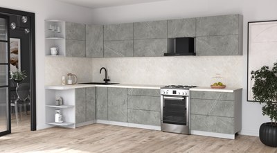 Кухонный гарнитур Интерлиния Мила Матте 1.5x3.6 Б