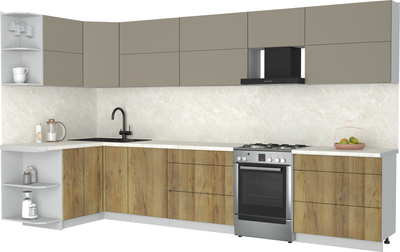 Кухонный гарнитур Интерлиния Мила Матте 1.5x3.6 Б - фото