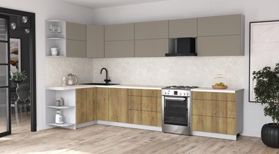 Кухонный гарнитур Интерлиния Мила Матте 1.5x3.6 Б