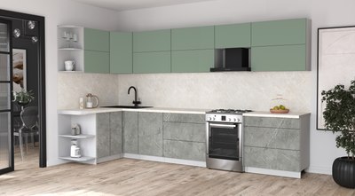 Кухонный гарнитур Интерлиния Мила Матте 1.5x3.6 Б