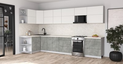 Кухонный гарнитур Интерлиния Мила Матте 1.5x3.7 Б