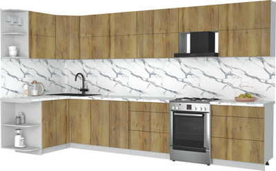 Кухонный гарнитур Интерлиния Мила Матте 1.5x3.7 Б - фото