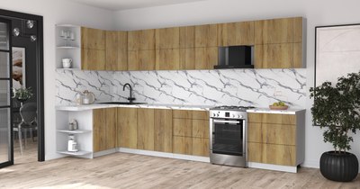 Кухонный гарнитур Интерлиния Мила Матте 1.5x3.7 Б