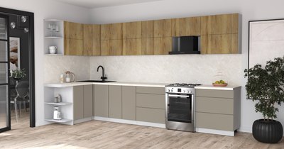 Кухонный гарнитур Интерлиния Мила Матте 1.5x3.7 Б