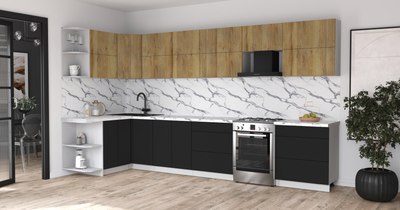 Кухонный гарнитур Интерлиния Мила Матте 1.5x3.7 Б