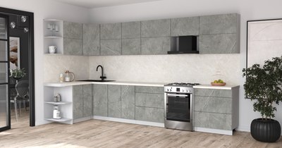 Кухонный гарнитур Интерлиния Мила Матте 1.5x3.7 Б