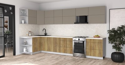 Кухонный гарнитур Интерлиния Мила Матте 1.5x3.7 Б