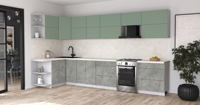 Кухонный гарнитур Интерлиния Мила Матте 1.5x3.7 Б