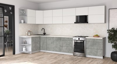 Кухонный гарнитур Интерлиния Мила Матте 1.5x3.8 Б