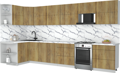 Кухонный гарнитур Интерлиния Мила Матте 1.5x3.8 Б - фото