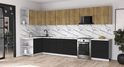 Кухонный гарнитур Интерлиния Мила Матте 1.5x3.8 Б