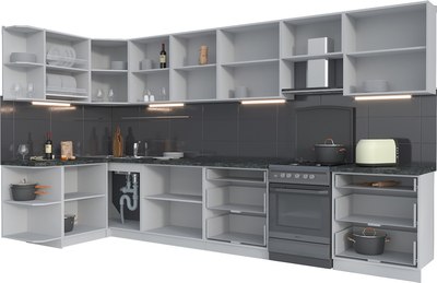 Кухонный гарнитур Интерлиния Мила Матте 1.5x3.8 Б