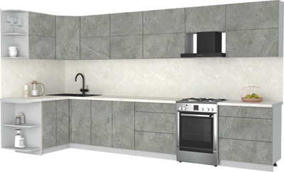 Кухонный гарнитур Интерлиния Мила Матте 1.5x3.8 Б - фото