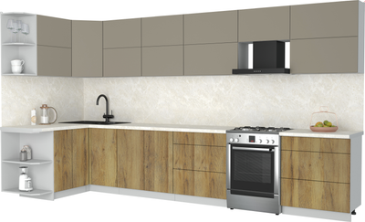 Кухонный гарнитур Интерлиния Мила Матте 1.5x3.8 Б - фото