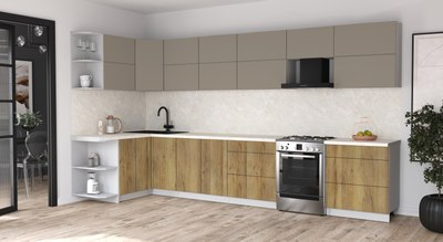 Кухонный гарнитур Интерлиния Мила Матте 1.5x3.8 Б