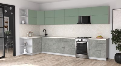 Кухонный гарнитур Интерлиния Мила Матте 1.5x3.8 Б