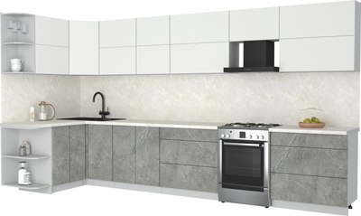 Кухонный гарнитур Интерлиния Мила Матте 1.5x3.9 Б - фото