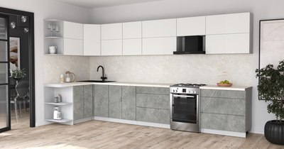 Кухонный гарнитур Интерлиния Мила Матте 1.5x3.9 Б