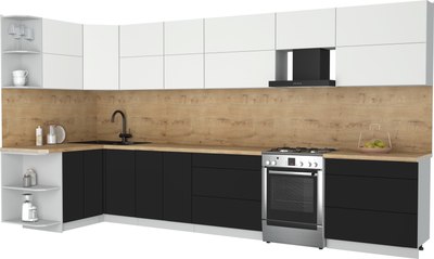 Кухонный гарнитур Интерлиния Мила Матте 1.5x3.9 Б - фото