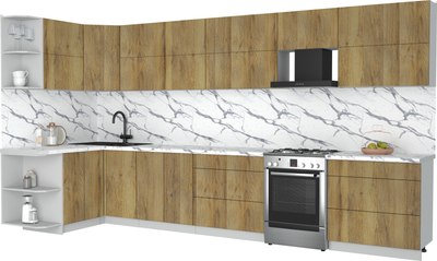 Кухонный гарнитур Интерлиния Мила Матте 1.5x3.9 Б - фото