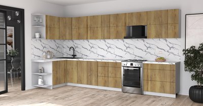 Кухонный гарнитур Интерлиния Мила Матте 1.5x3.9 Б