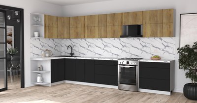 Кухонный гарнитур Интерлиния Мила Матте 1.5x3.9 Б