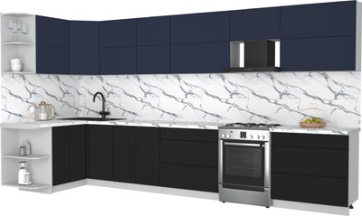 Кухонный гарнитур Интерлиния Мила Матте 1.5x3.9 Б - фото