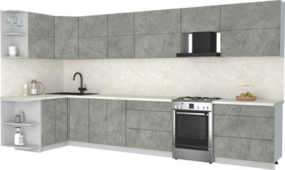 Кухонный гарнитур Интерлиния Мила Матте 1.5x3.9 Б - фото