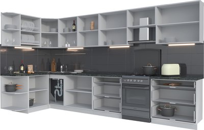 Кухонный гарнитур Интерлиния Мила Матте 1.5x3.9 Б