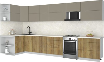 Кухонный гарнитур Интерлиния Мила Матте 1.5x3.9 Б - фото