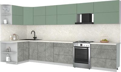 Кухонный гарнитур Интерлиния Мила Матте 1.5x3.9 Б - фото