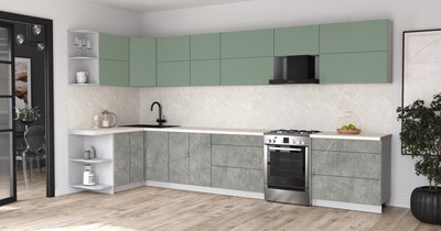 Кухонный гарнитур Интерлиния Мила Матте 1.5x3.9 Б