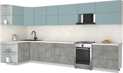 Кухонный гарнитур Интерлиния Мила Матте 1.5x3.9 Б - фото