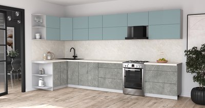 Кухонный гарнитур Интерлиния Мила Матте 1.5x3.9 Б