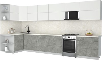 Кухонный гарнитур Интерлиния Мила Матте 1.5x4.0 Б - фото