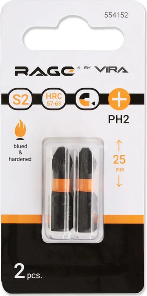 Набор бит Vira S2 PH2x25мм / 554152