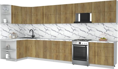 Кухонный гарнитур Интерлиния Мила Матте 1.5x4.0 Б - фото