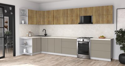 Кухонный гарнитур Интерлиния Мила Матте 1.5x4.0 Б