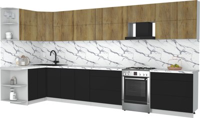 Кухонный гарнитур Интерлиния Мила Матте 1.5x4.0 Б - фото