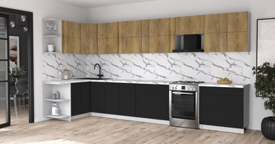 Кухонный гарнитур Интерлиния Мила Матте 1.5x4.0 Б