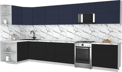 Кухонный гарнитур Интерлиния Мила Матте 1.5x4.0 Б - фото
