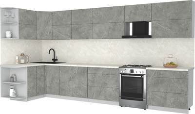 Кухонный гарнитур Интерлиния Мила Матте 1.5x4.0 Б - фото