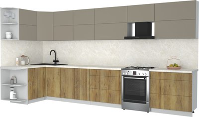 Кухонный гарнитур Интерлиния Мила Матте 1.5x4.0 Б - фото