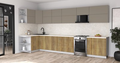 Кухонный гарнитур Интерлиния Мила Матте 1.5x4.0 Б