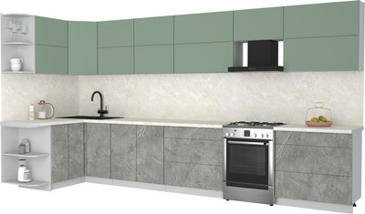 Кухонный гарнитур Интерлиния Мила Матте 1.5x4.0 Б - фото