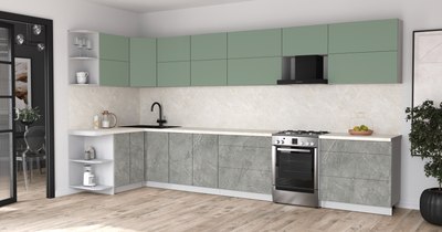 Кухонный гарнитур Интерлиния Мила Матте 1.5x4.0 Б