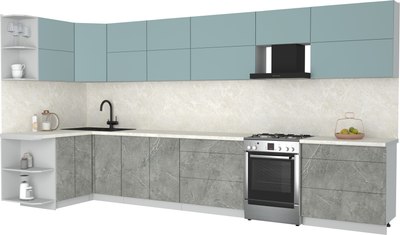 Кухонный гарнитур Интерлиния Мила Матте 1.5x4.0 Б - фото