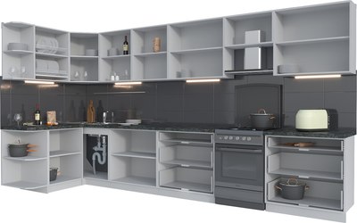 Кухонный гарнитур Интерлиния Мила Матте 1.5x4.0 Б
