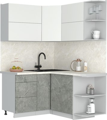 Кухонный гарнитур Интерлиния Мила Матте 1.5x1.4 А PR - фото