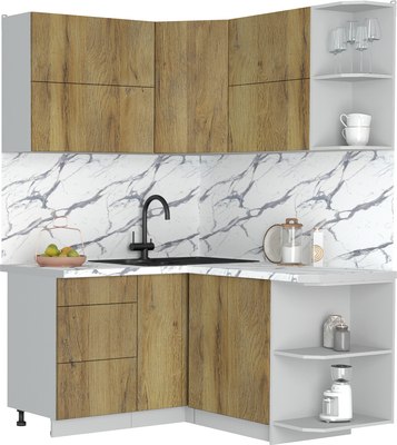 Кухонный гарнитур Интерлиния Мила Матте 1.5x1.4 А PR - фото